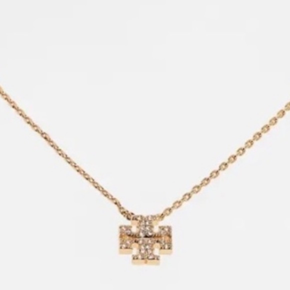 Tory Burch Jewelry - NWT Tory Burch Crystal Logo Gold Necklace